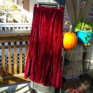Natural Life cranberry velvet wide leg pants size L